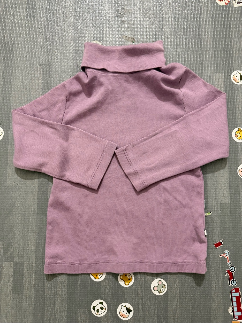 Oeuf kids purple turtleneck long sleeves shirt
